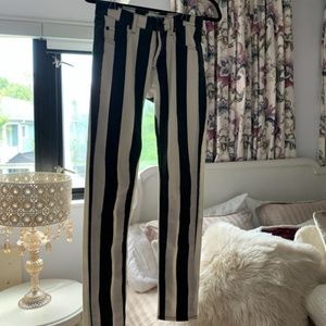 Off White Striped Denim Jeans